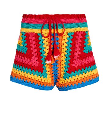 Farm Rio Striped Crochet Shorts | INTERMIX®