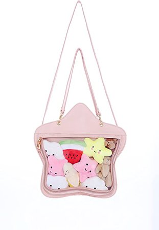 Fascinating Clear Candy Leather Handbag Kawaii Purse Transparent Backpacks Star Crossbody Bags Lolita Ita Bag: Handbags: Amazon.com