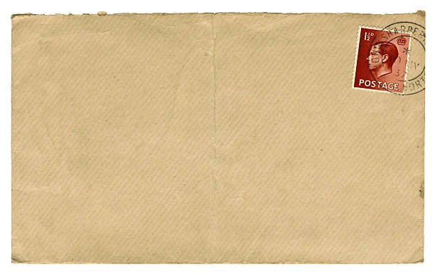 vintage brown envelope with stamp