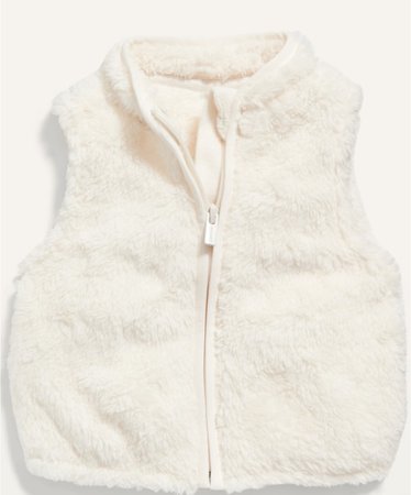 white Sherpa vest