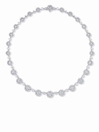 David Morris 18kt White Gold Elizabeth Diamond Necklace