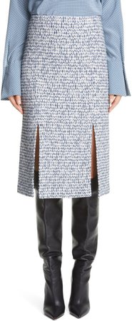 Bicolor Tweed Knit Skirt