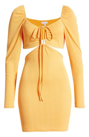 Topshop Long Sleeve Cutout Minidress | Nordstrom
