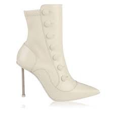 white leather boots with white buttons