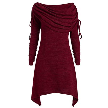 Burgundy-Red Long-Sleeve Tunic