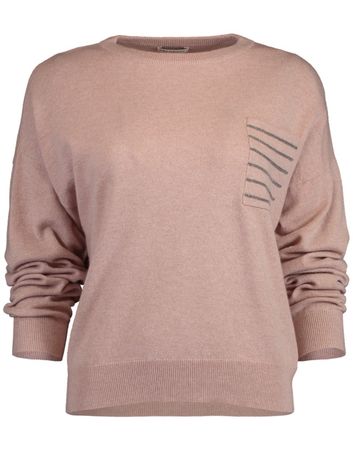 Stripe Monili Bead Crewneck Pullover Sweater | Marissa Collections