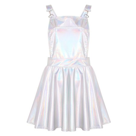 Vinyl Princess Overall Dress Suspenders Holographic | Kawaii Babe