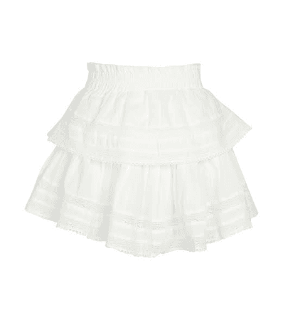 Mini White Ruffle Skirt
