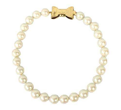 Amazon.com: Kate Spade 'All Wrapped Up' Simulated Glass Pearl Collar Necklace: Clothing