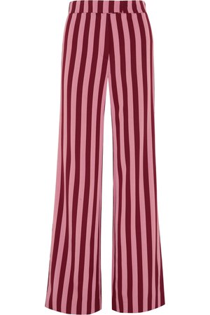 ALEXACHUNG | Striped crepe wide-leg pants | NET-A-PORTER.COM