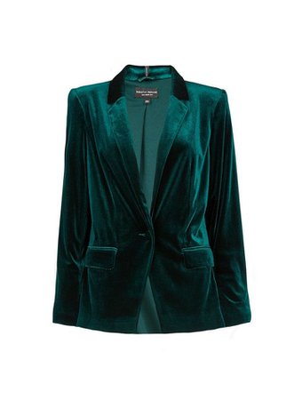 Green Velvet Tailored Jacket | Dorothy Perkins