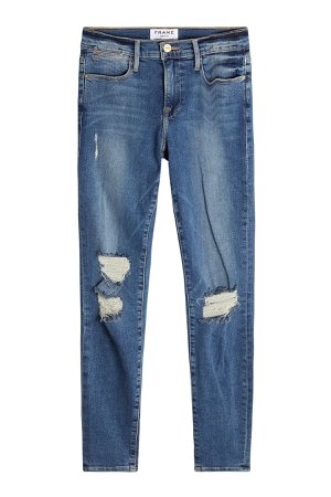 Distressed High-Rise Skinny Jeans Gr. 26
