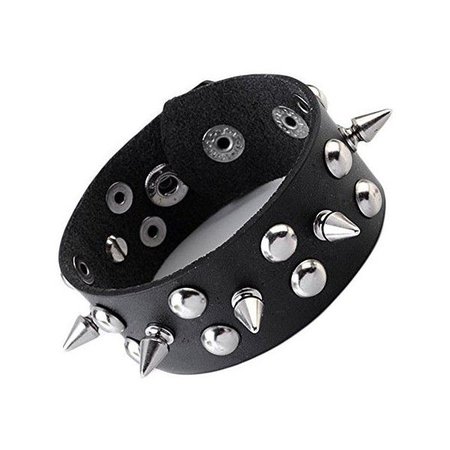 Black Spiked & Studded Leather Wrist Cuff
