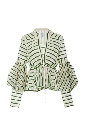 Striped Wool and Silk-Blend Top by Rosie Assoulin | Moda Operandi