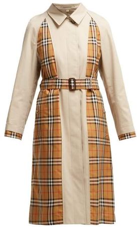 Guiseley Inside Out Cotton Gabardine Belted Coat - Womens - Beige Multi