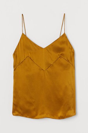 Silk strappy top - Ochre - Ladies | H&M GB