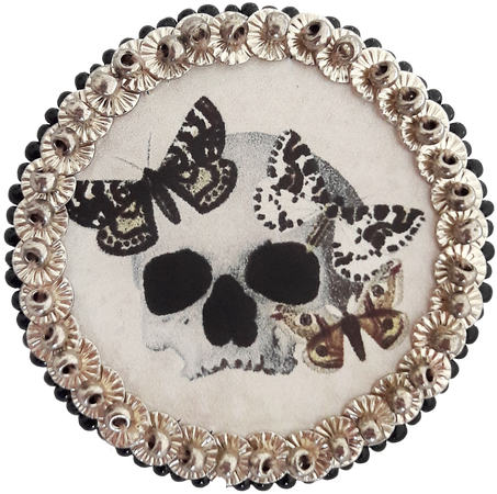 Le Fabularium skull and Butterflies brooch