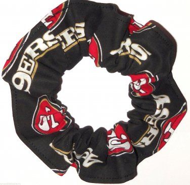 San Francisco 49ers Football Black Fabric Hair Scrunchie Scrunchies NFL