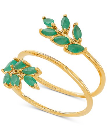 Macy's 14k Gold Emerald Coil Statement Ring