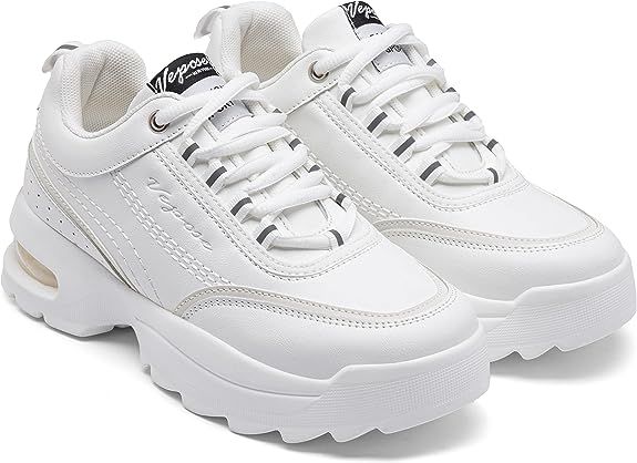 Amazon.com | Vepose Women's 8019 Fashion Sneakers Air Cushion Lace-up Walking Sneakers+Memory Foam Running Shoes | Walking