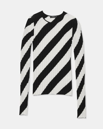 Ribbed Stripe Intarsia Sweater | Theory
