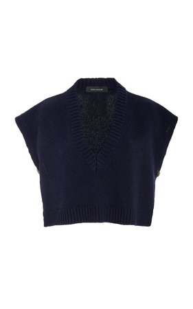 Sleeveless V-Neck Wool Crop Top by Cédric Charlier | Moda Operandi