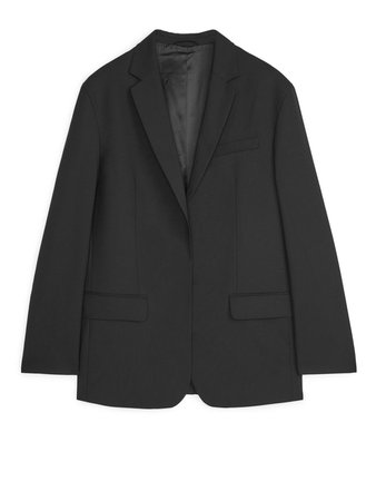 Stretch Wool Oversized Blazer - Black - Tailoring - ARKET SE