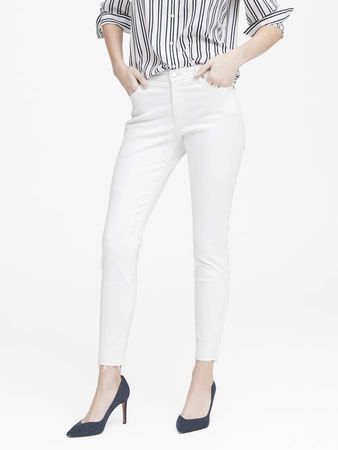 Mid-Rise Skinny Ankle Jean with Raw Hem