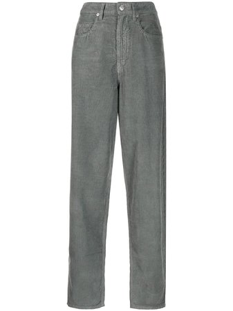 Shop Isabel Marant Étoile corduroy high-rise trousers with Express Delivery - FARFETCH