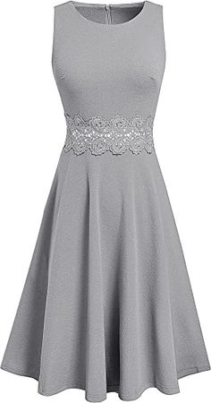 HOMEYEE Women's Cocktail A-Line Embroidery Casual Party Summer Wedding Guest Dress A079 at Amazon Women’s Clothing store
