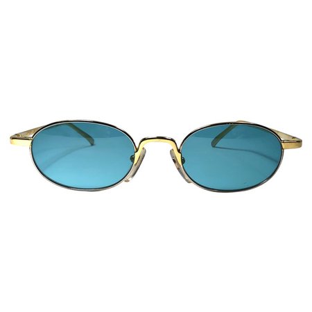 New Vintage Gianfranco Ferre Oval Gold 1990's Made in Italy Sunglasses For Sale at 1stdibs
