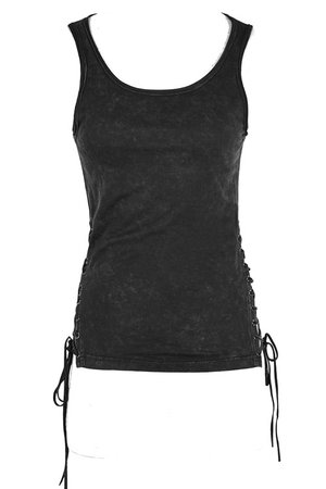 Riot Girl Black Gothic Top with Lacing by Punk Rave | Ladies