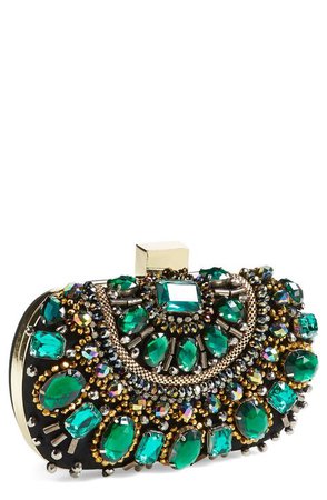 Speechless over this emerald clutch. | Women's Accessories | Beaded bags, Beaded purses, Clutch bag