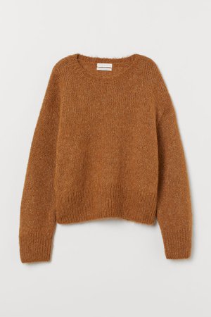 Pullover in misto lana - Marrone chiaro mélange - DONNA | H&M IT