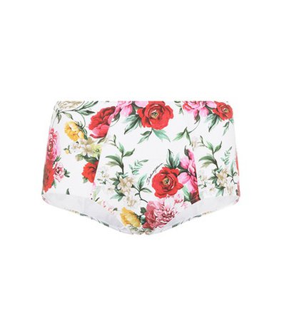 Floral-printed bikini bottoms