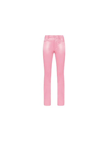 pastel pink leather pants