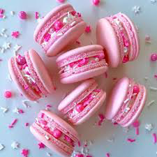 pink sprinkles macarons