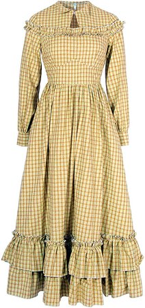 Amazon.com: NSPSTT Women Girls American Pioneer Colonial Dress Civil War Reenactment Costumes Prairie Costume (Large, Yellow): Clothing