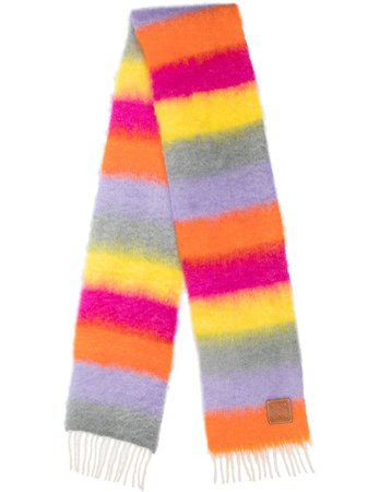 Shop LOEWE striped wool scarf with Express Delivery - FARFETCH