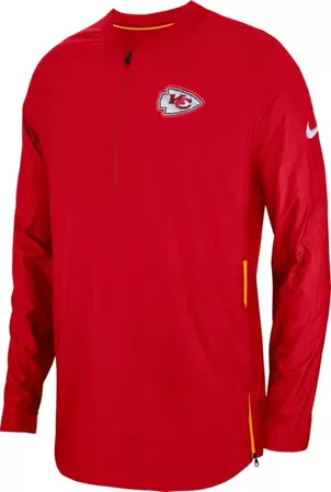 Nike Men's Kansas City Chiefs Sideline Lockdown Half-Zip Red Jacket