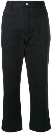 cropped high-waisted trousers