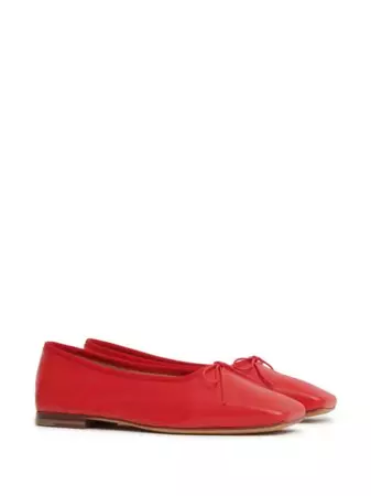 Mansur Gavriel square-toe Leather Ballerina Shoes - Farfetch