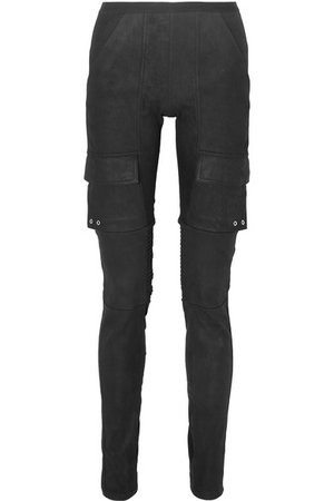 Rick Owens | Cotton blend-paneled leather skinny pants | NET-A-PORTER.COM