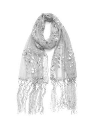 silver sequin scarf