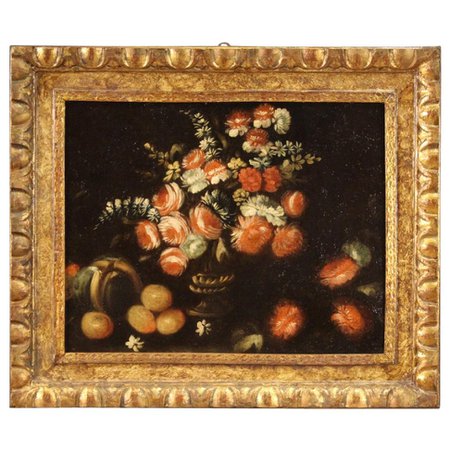 French Late 18th Century Oil on Canvas Painting Set in Frame For Sale at 1stDibs