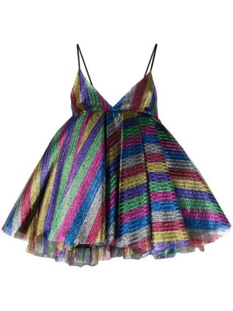 Attico Striped Glitter Detail Dress - Farfetch