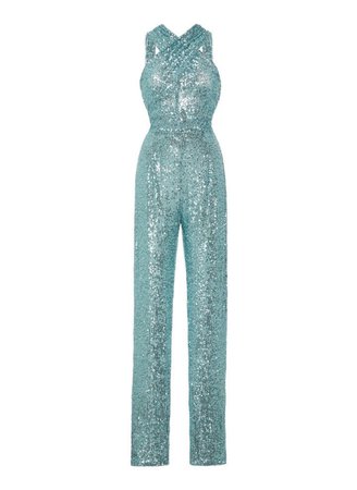 icy blue sparkly sequin glitter jumpsuit romper