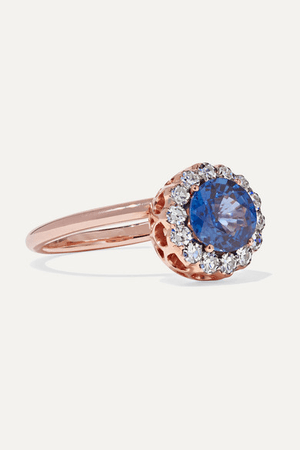 Selim Mouzannar Beirut 18-karat Rose Gold, Sapphire And Diamond Ring | ModeSens