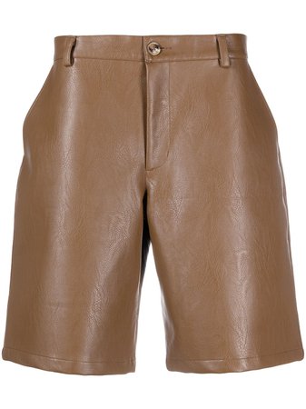 Han Kjøbenhavn mid-rise faux-leather shorts brown M130367 - Farfetch
