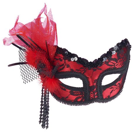 red and black mask